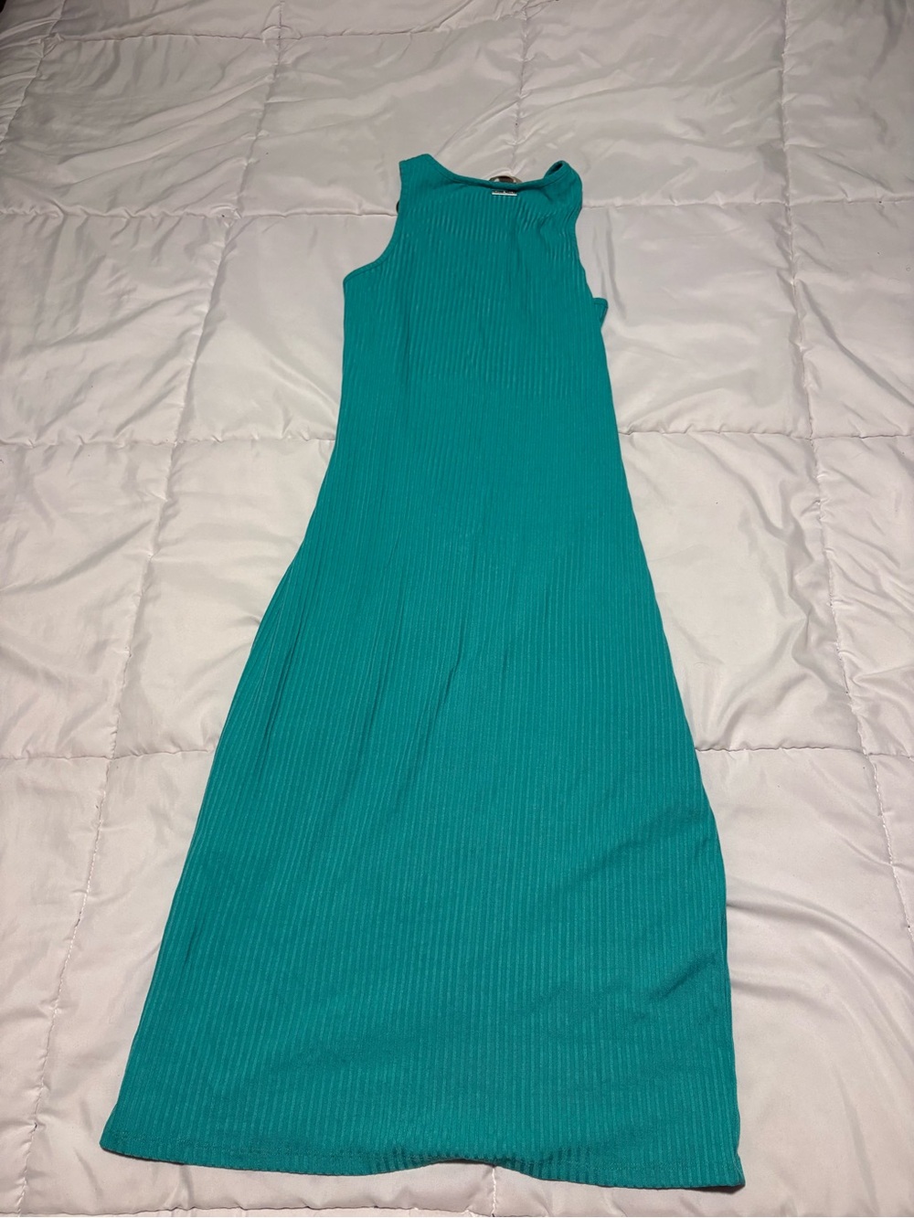 MICHAEL Michael Kors Teal Belted Sleeveless Midi Dress - Picture 6 of 8